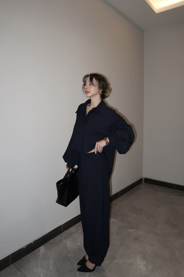 Koyu Lacivert Gömlek & Pantolon Takım