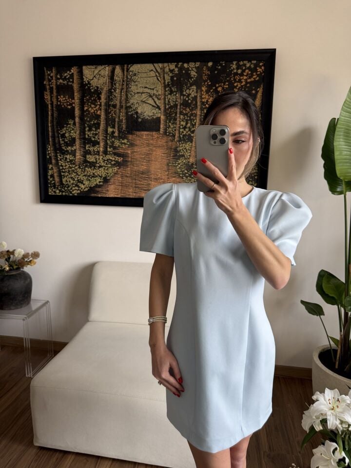 BALON KOLLU MİNİ ELBİSE